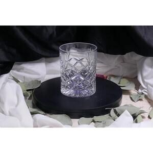 Vintage Whiskey Glass Bevel Cut Pattern – Elegant Crystal Old Fashioned Glass